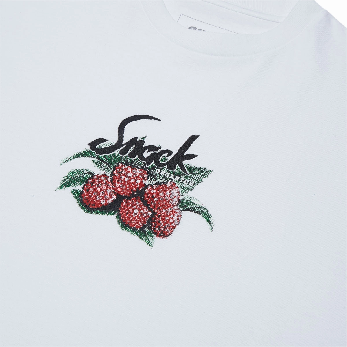 Reinforced Shoulder Stitching Snack Raspberry T-Shirt - White