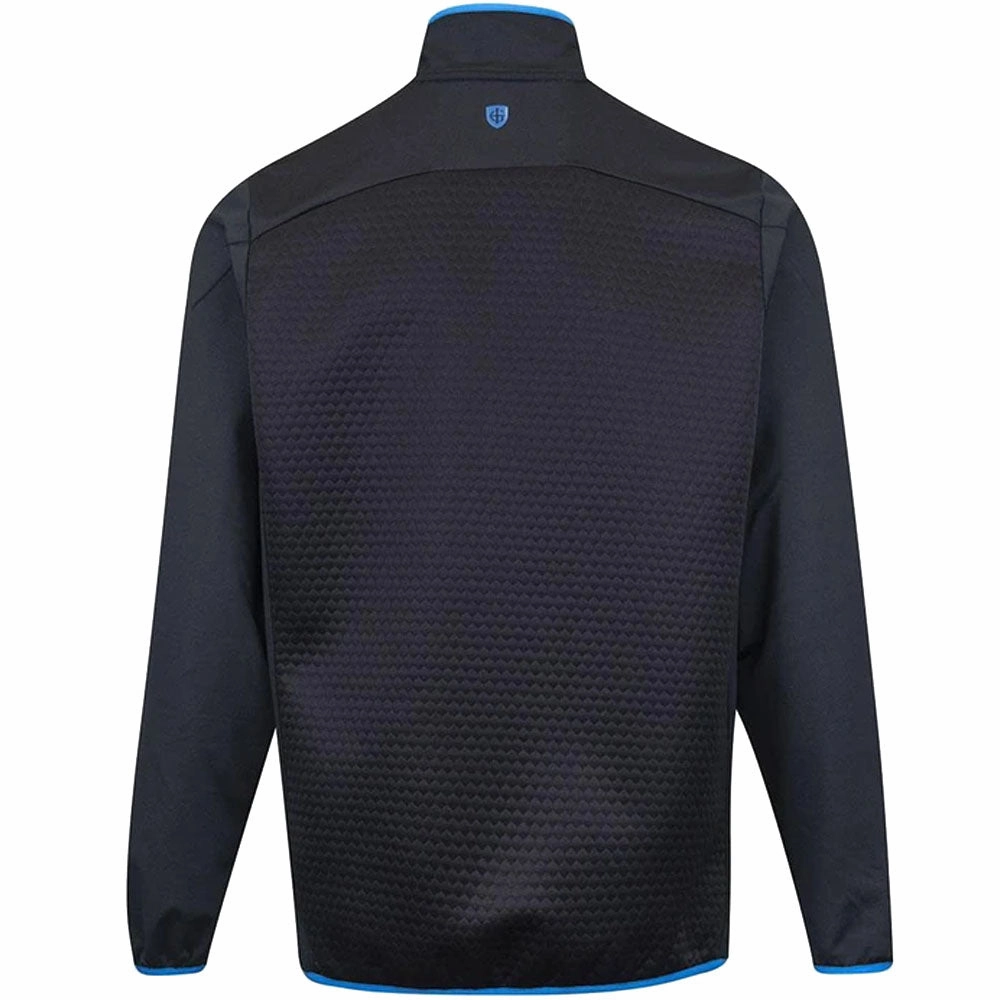 short sleeves Island Green 1/4 Zip Pullover with Panelling - Black/Turquoise