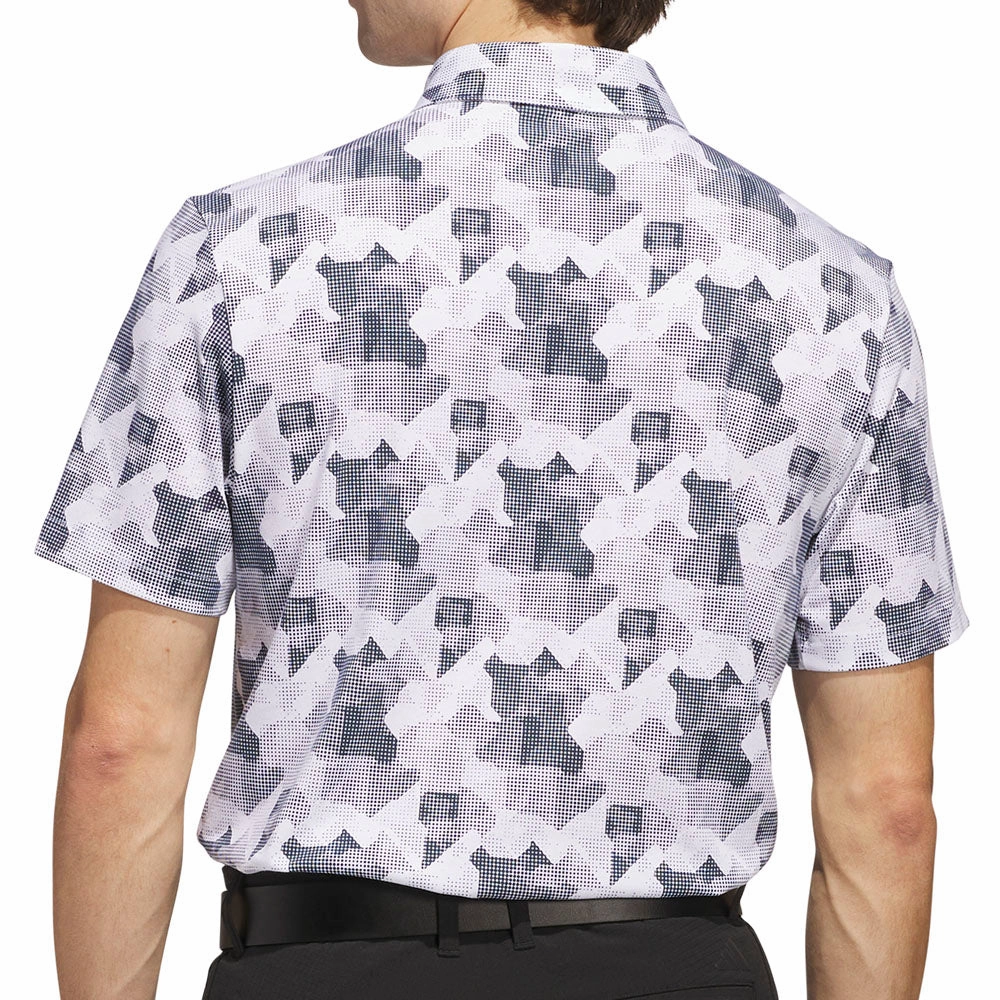 Hypoallergenic fabric adidas Go-To Printed Polo Shirt - White/Collegiate Navy