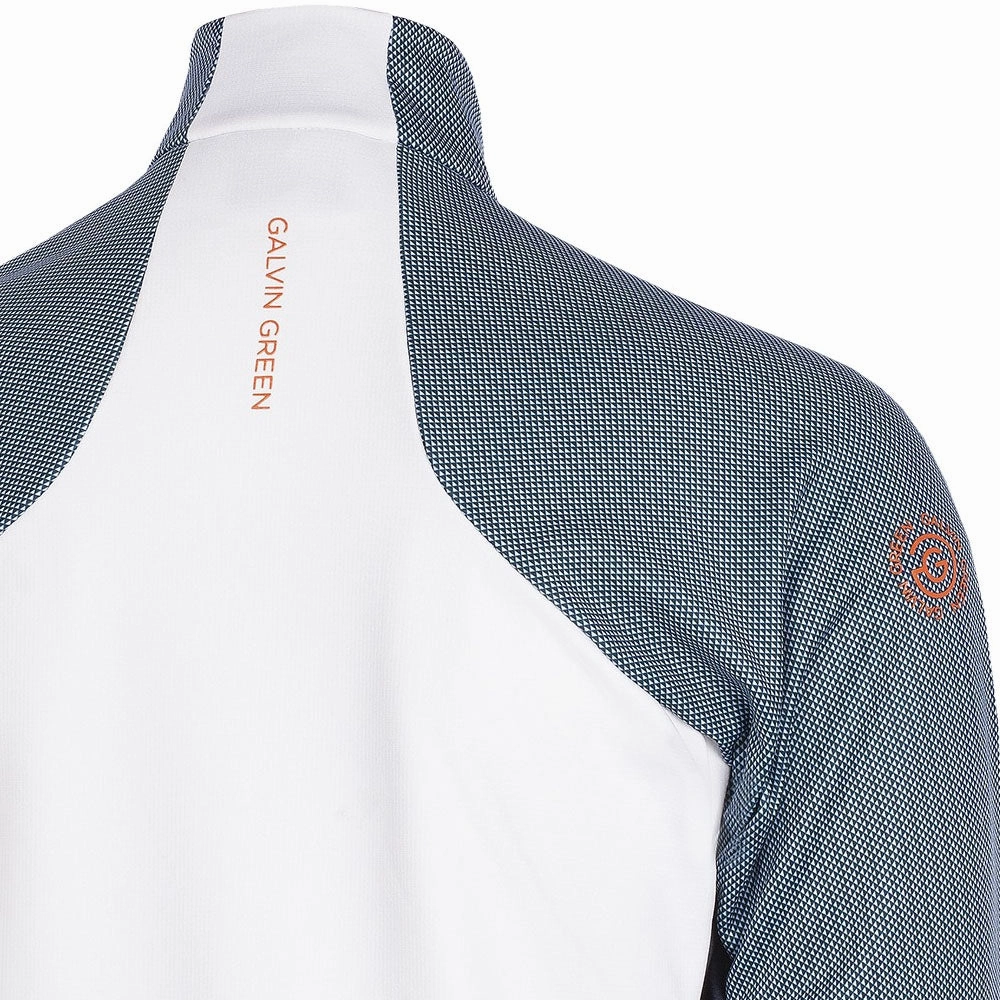 Galvin Green Donald Insula Full Zip Pullover - White/Navy/Orange Versatile Hoodie