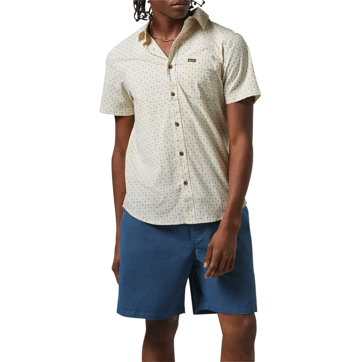 Versatile Layering Summer Vibes Brixton Charter Print Shirt - Off White/Micro Floral