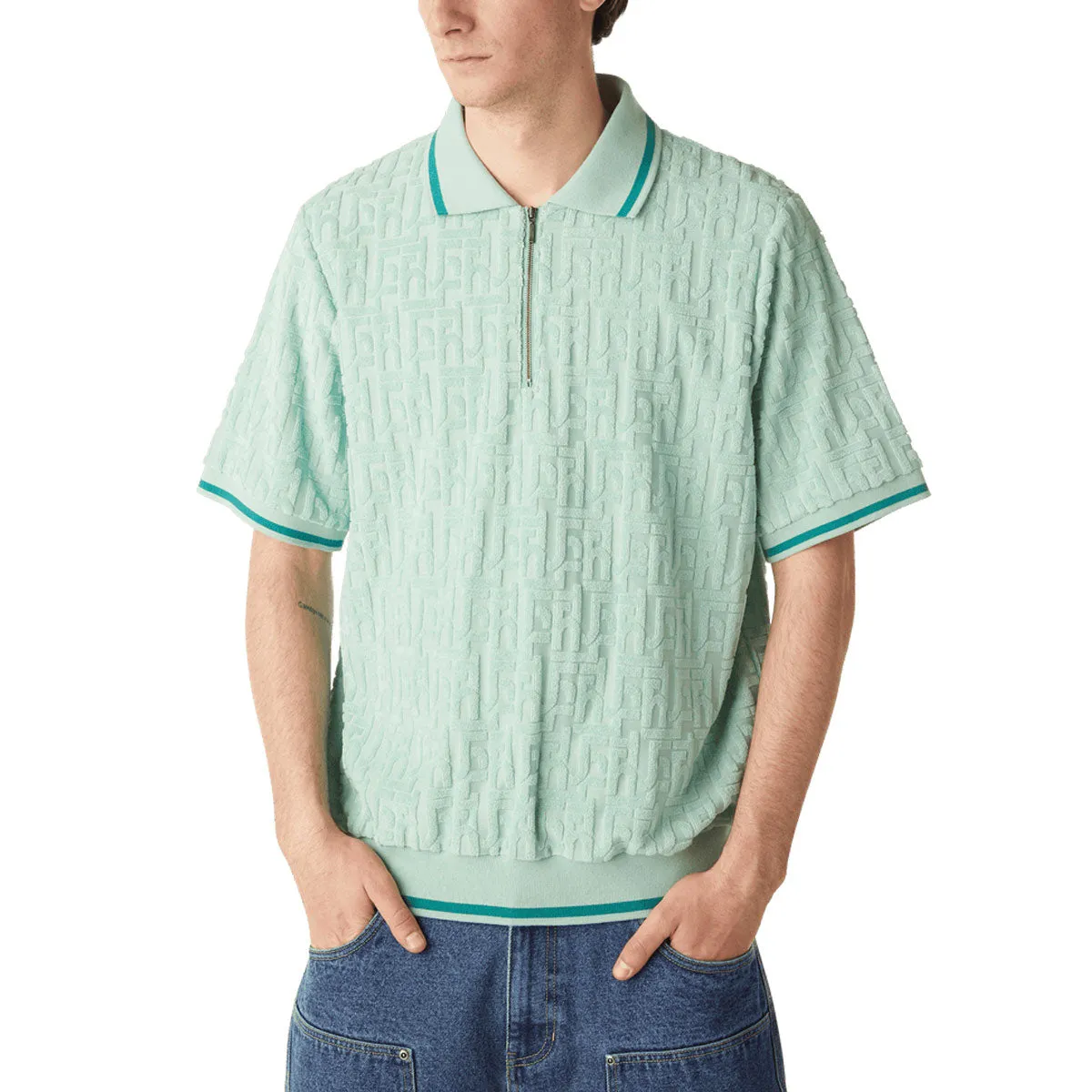HUF Tether Jacquard Terry Shirt - Jade Moisture Management Tech