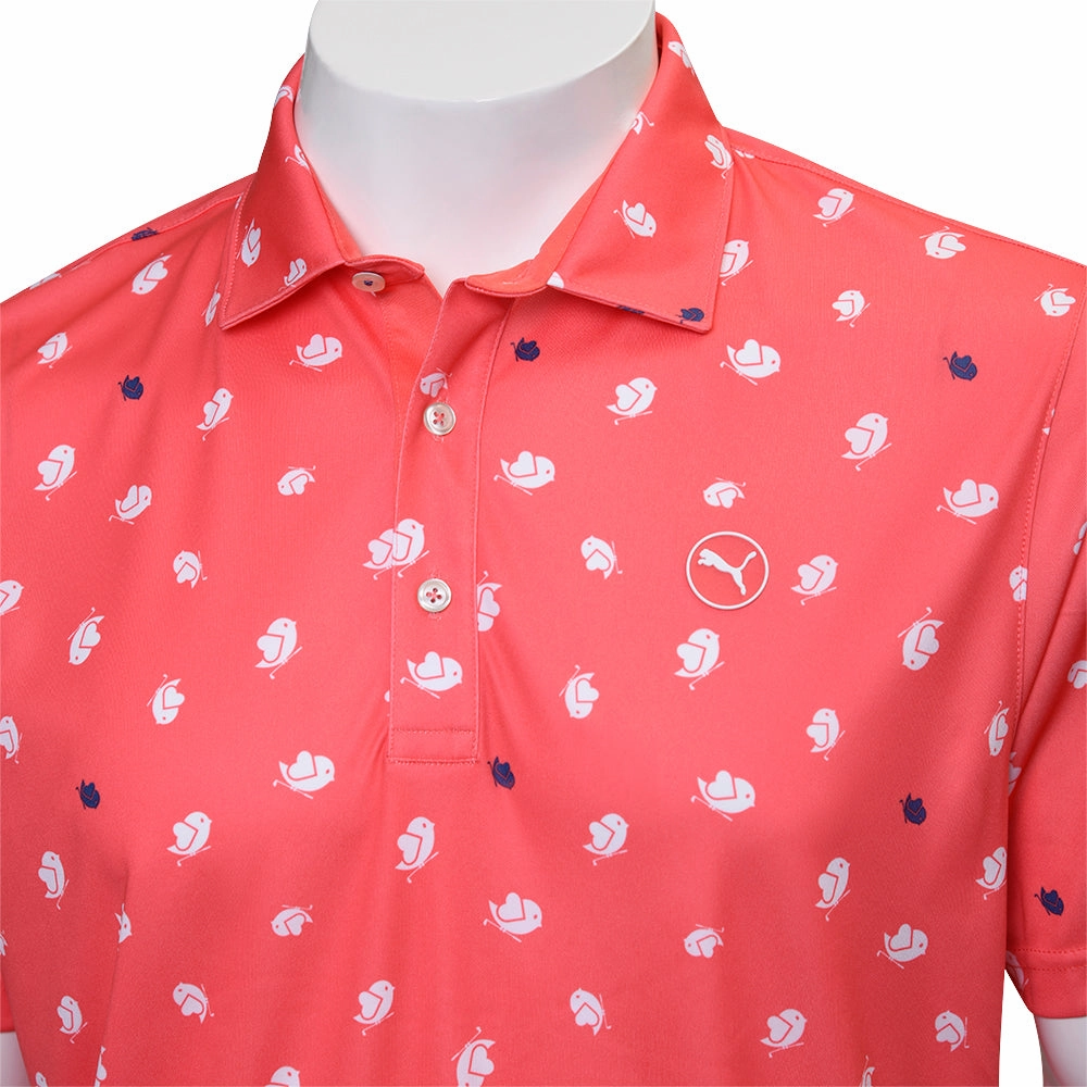 Rayon blend Puma Pure 2.0 Birdies Polo Shirt - Peach Frost/White Glow