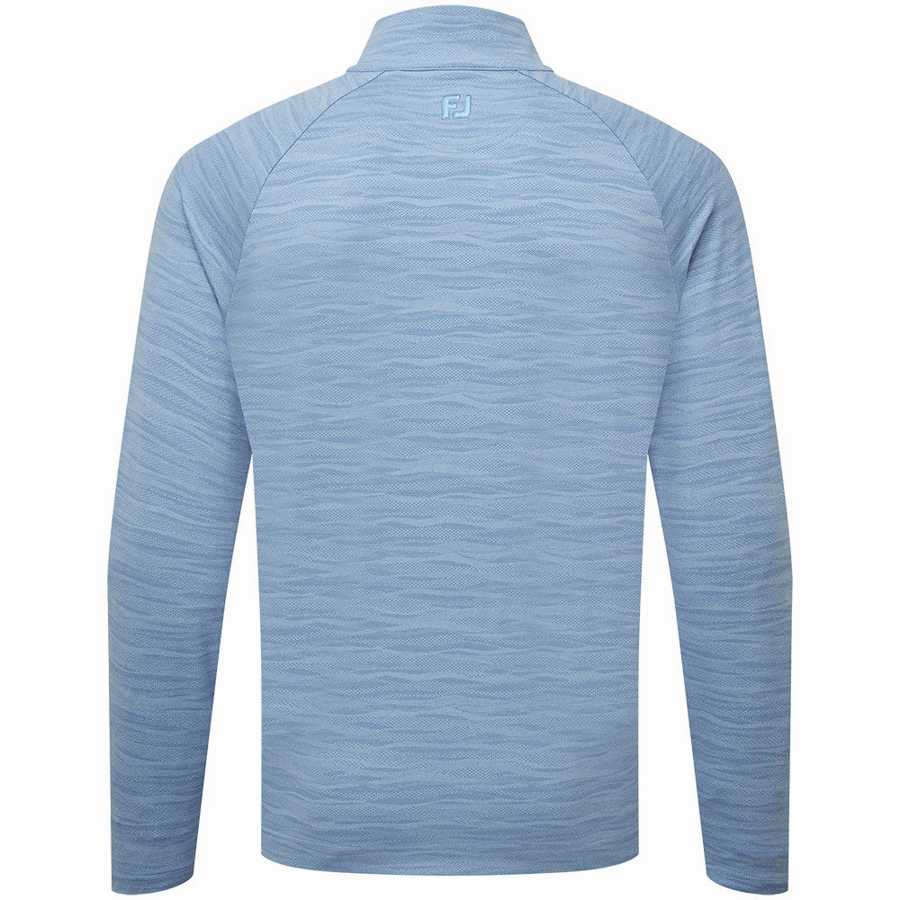 chain accents Premium Style FootJoy Wave Jacquard Chill-Out Pullover - Blue Jay