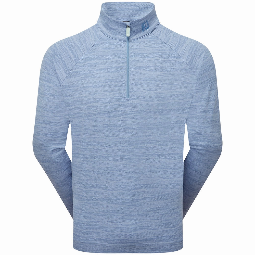FootJoy Wave Jacquard Chill-Out Pullover - Blue Jay Chilly Weather Style