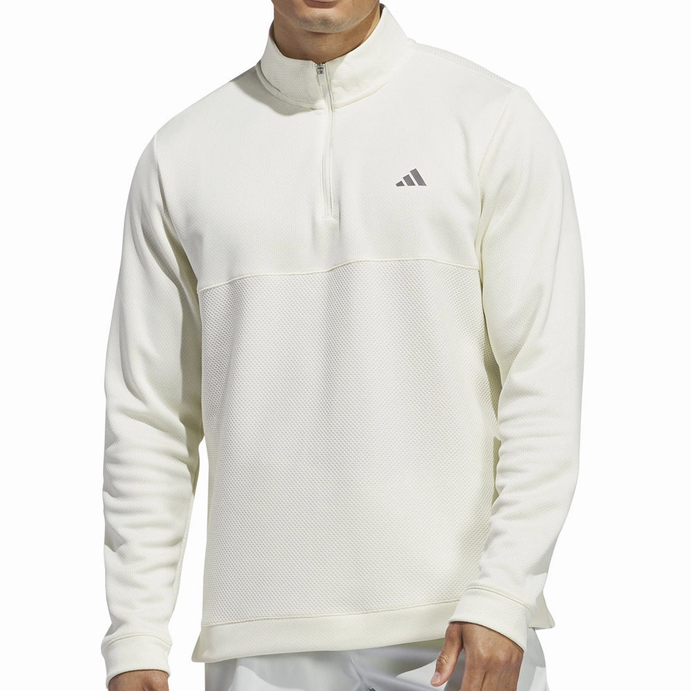 Brunch Outfit adidas Textured 1/4 Zip Pullover - Ivory