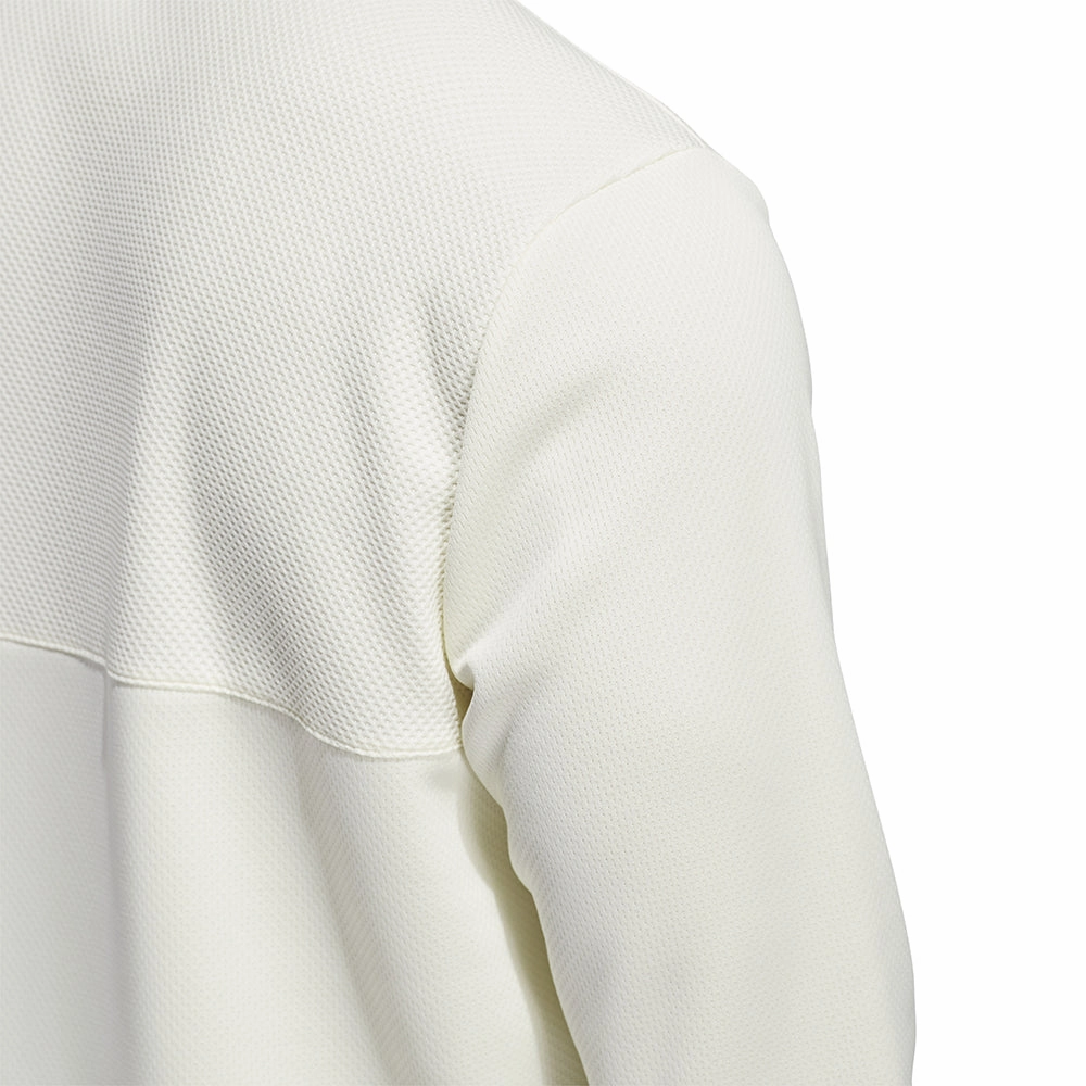 product yoga friendly flexibility adidas Textured 1/4 Zip Pullover - Ivory