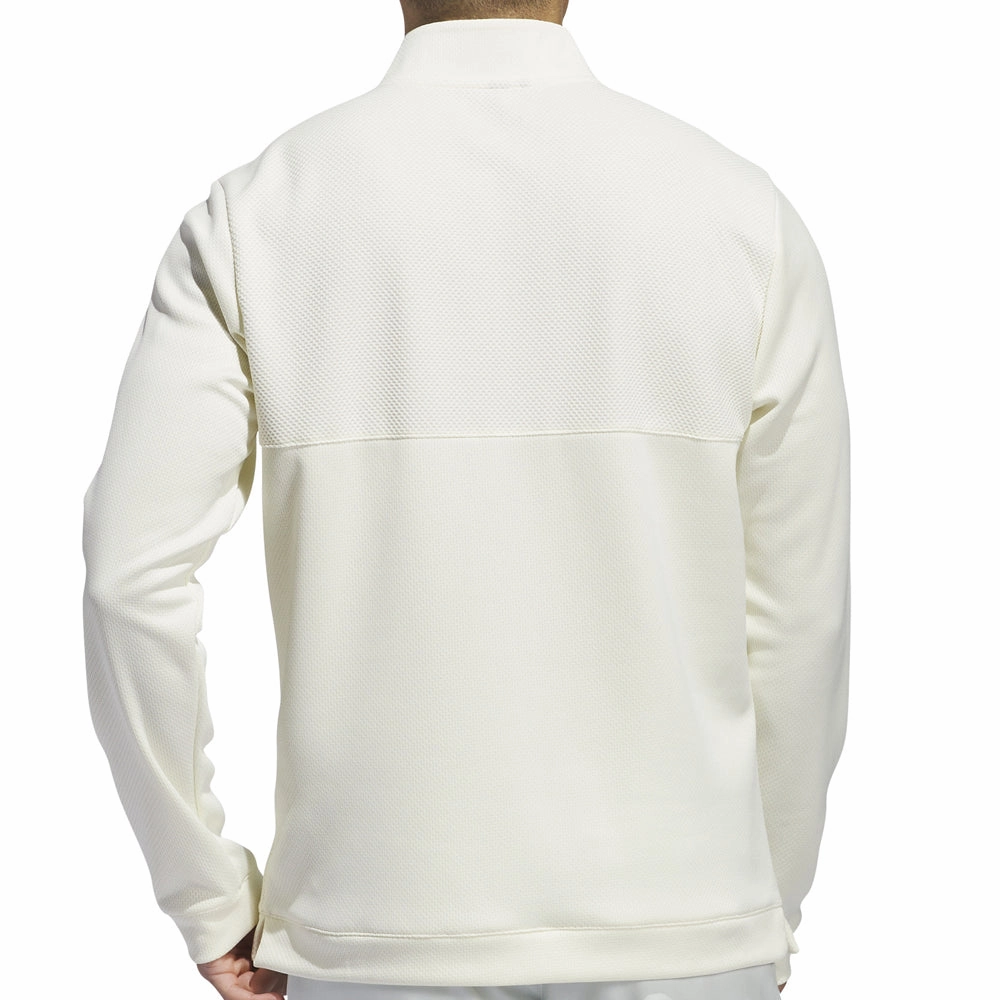 low end adidas Textured 1/4 Zip Pullover - Ivory