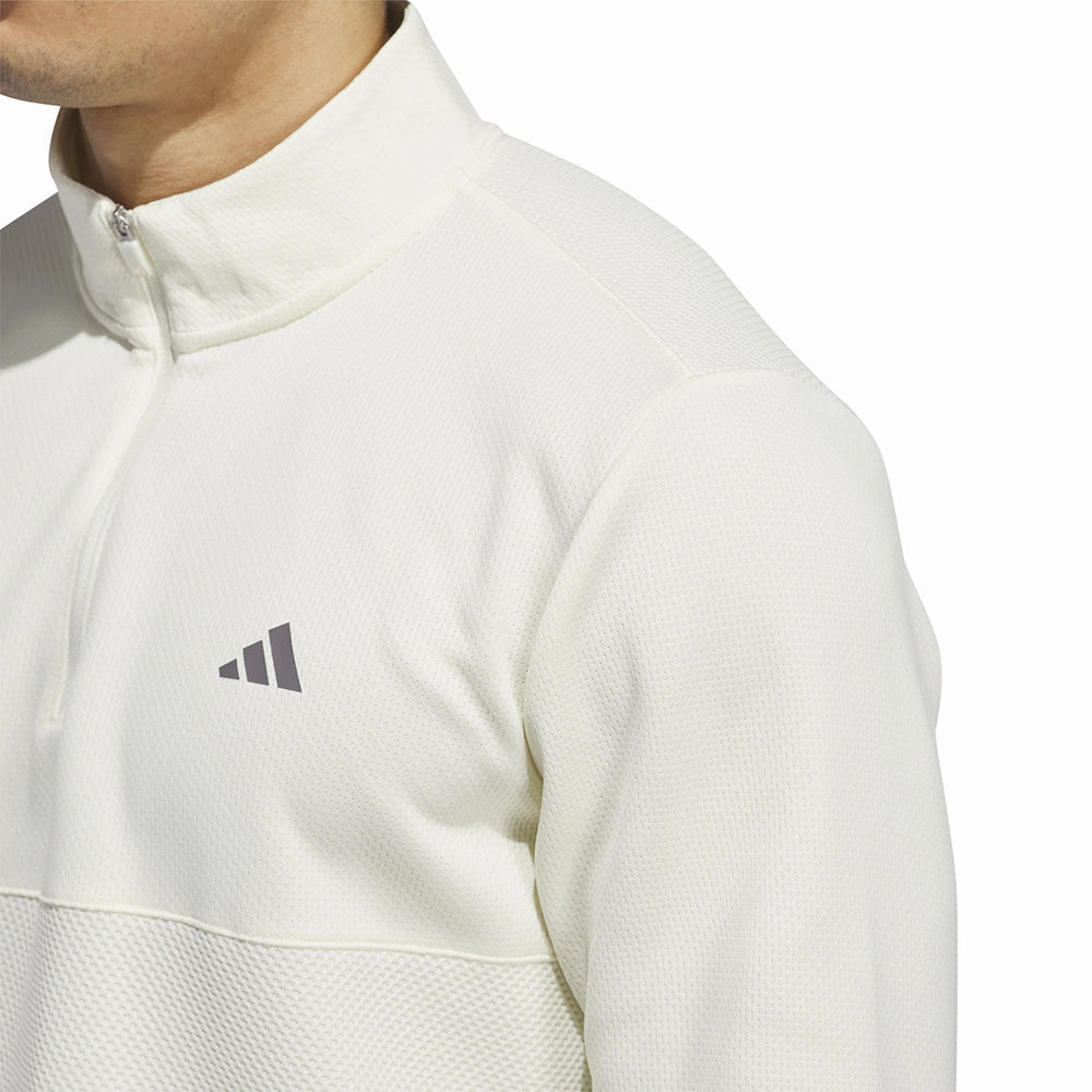 Light Warmth adidas Textured 1/4 Zip Pullover - Ivory