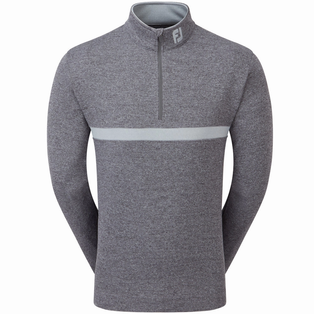 FootJoy Inset Stripe Chillout Pullover - Heather Gravel/Heather Cliff Grey Unique Fashion Hoodie