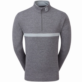 FootJoy Inset Stripe Chillout Pullover - Heather Gravel/Heather Cliff Grey Unique Fashion Hoodie