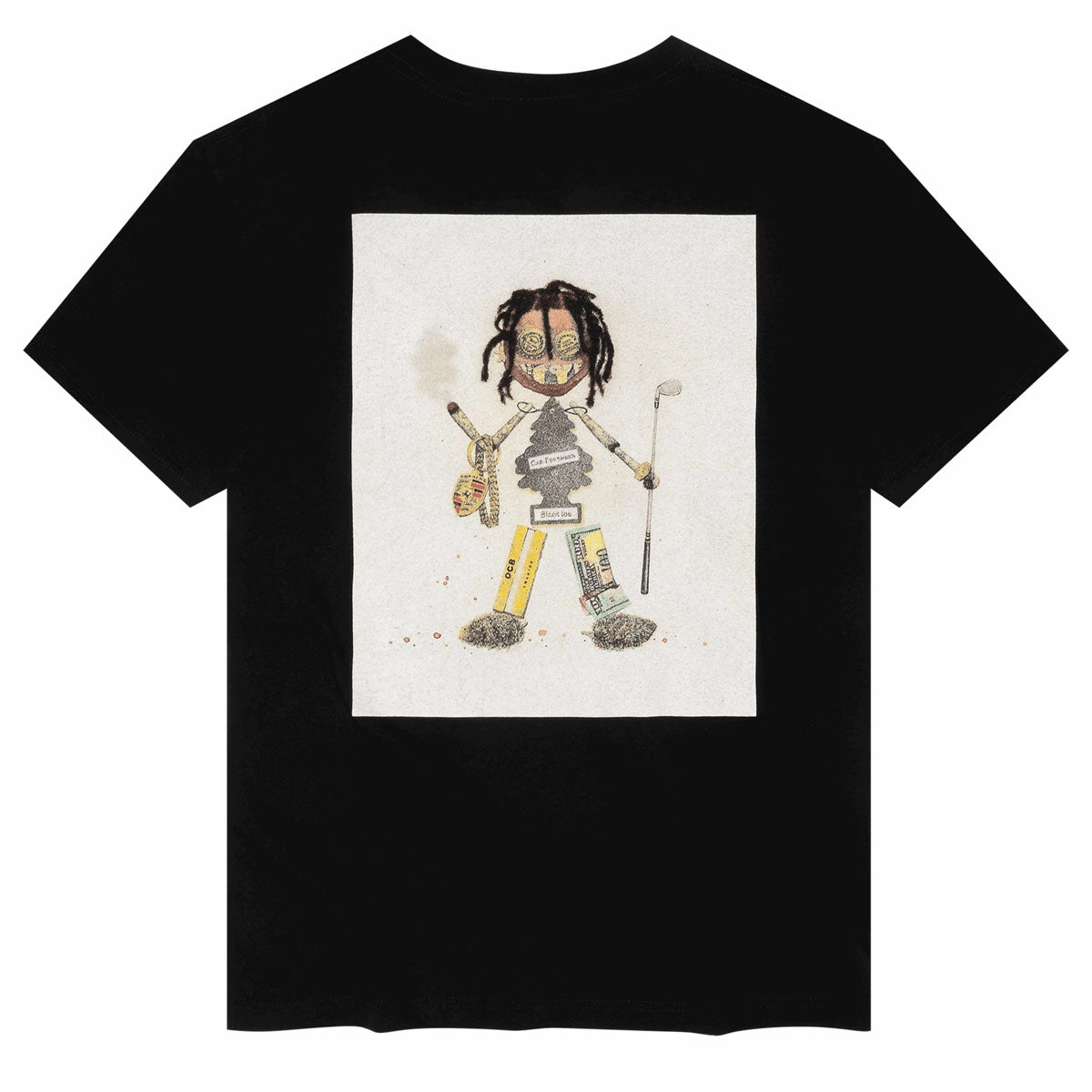 Glossy Look Violet Kader Trash Doll T-Shirt - Black
