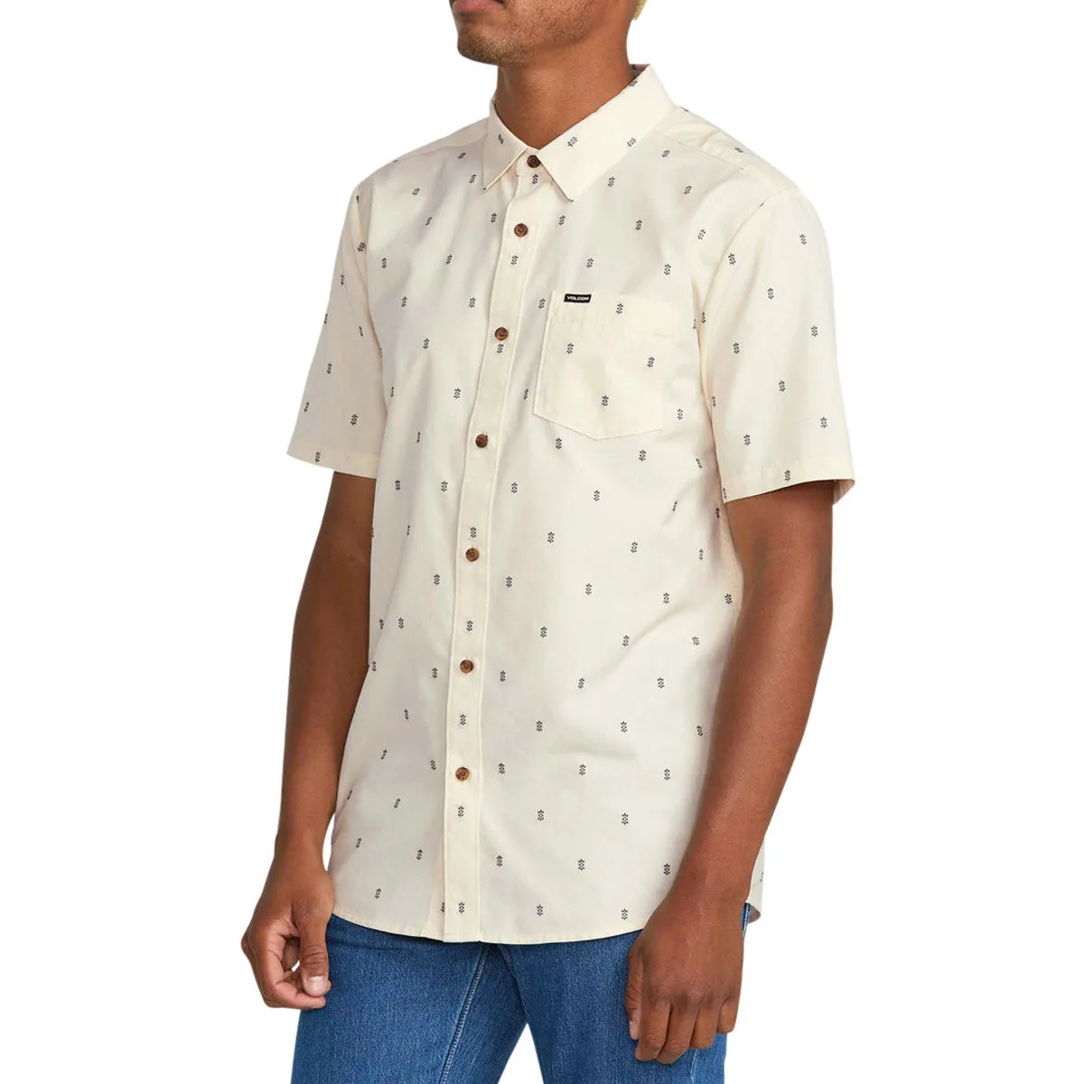 Lightweight texture Organic Cotton Volcom Bankstone Shirt - Dirty White