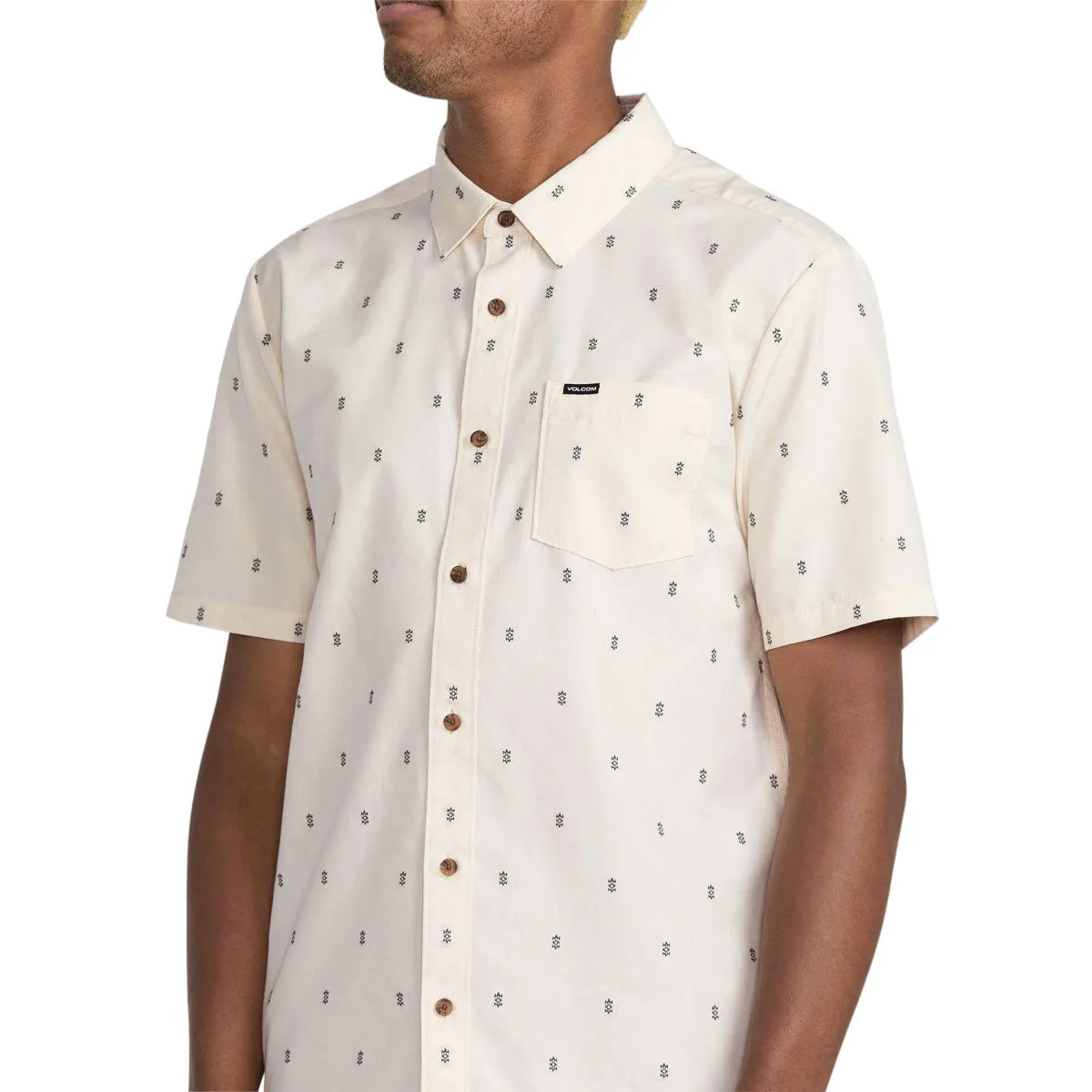 Pre Shrunk Cotton Blend Volcom Bankstone Shirt - Dirty White