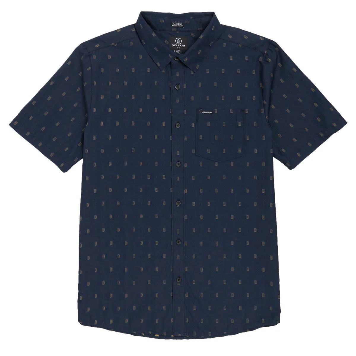 Loose Comfort Textured Finish Volcom Bankstone Shirt - Navy