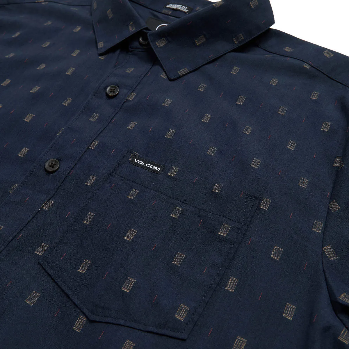 Durable Texture Volcom Bankstone Shirt - Navy