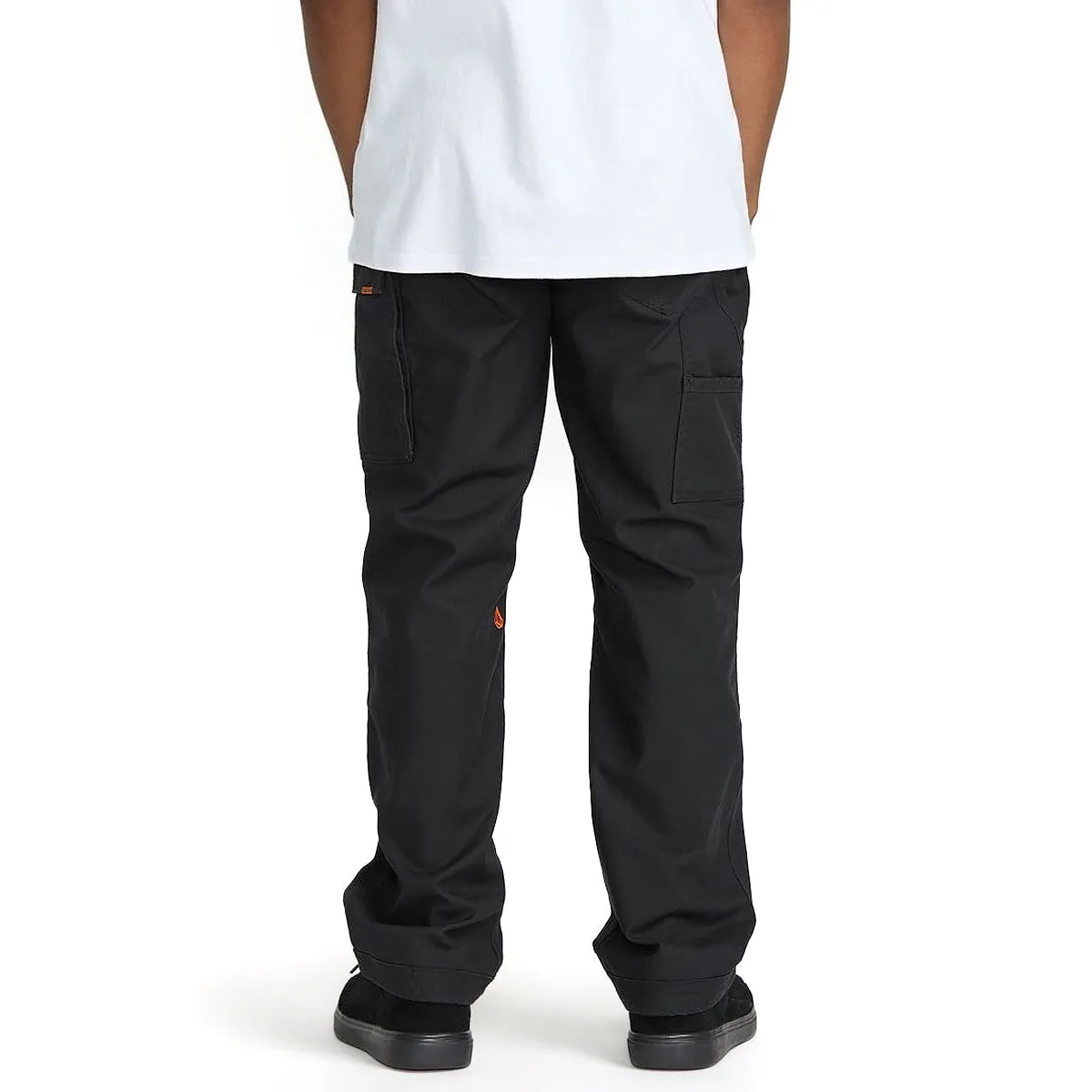 Durable Hem Volcom Caliper II Relaxed Work Pants - Black