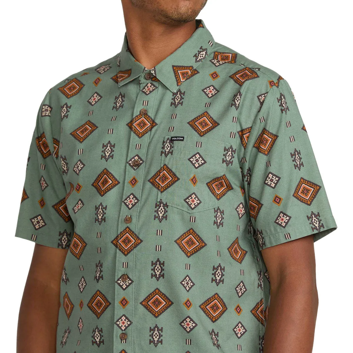 Volcom Desert Dobby Shirt - Light Olive Thermal Regulation Fabric