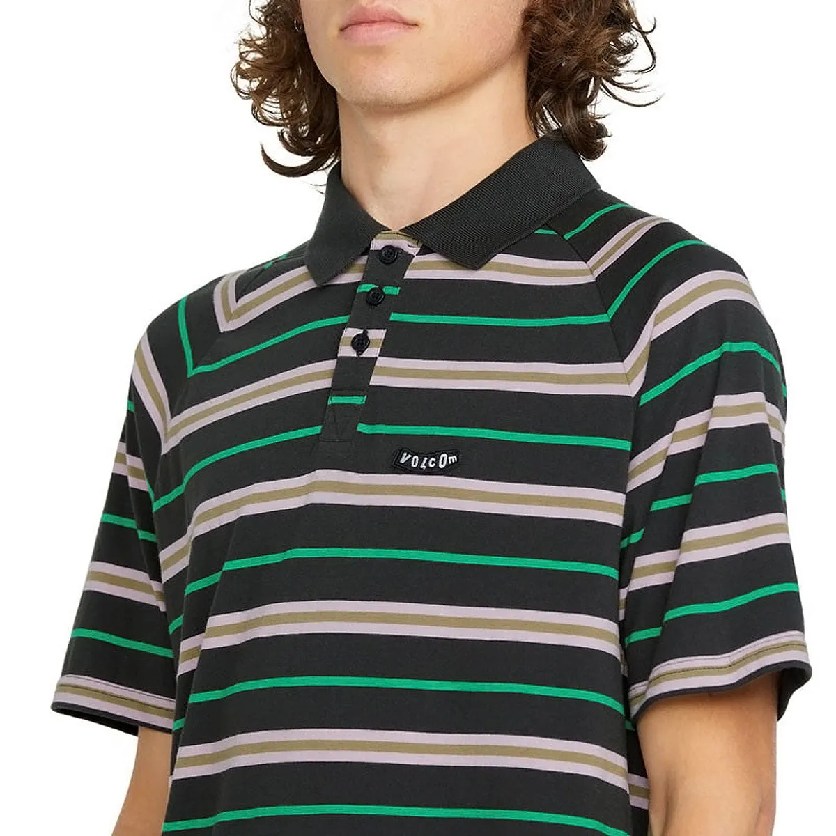 Volcom Edges Polo Shirt - Stealth Ribbed Trim Seasonal Fashion