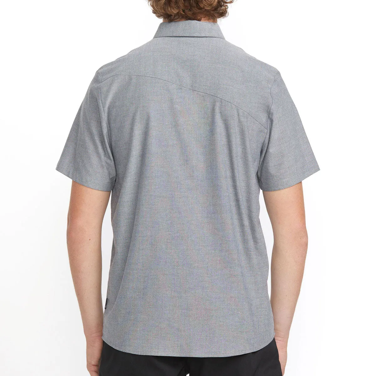 Volcom Everett Oxford Shirt - Black 2025 Mesh Insert Loose Fit