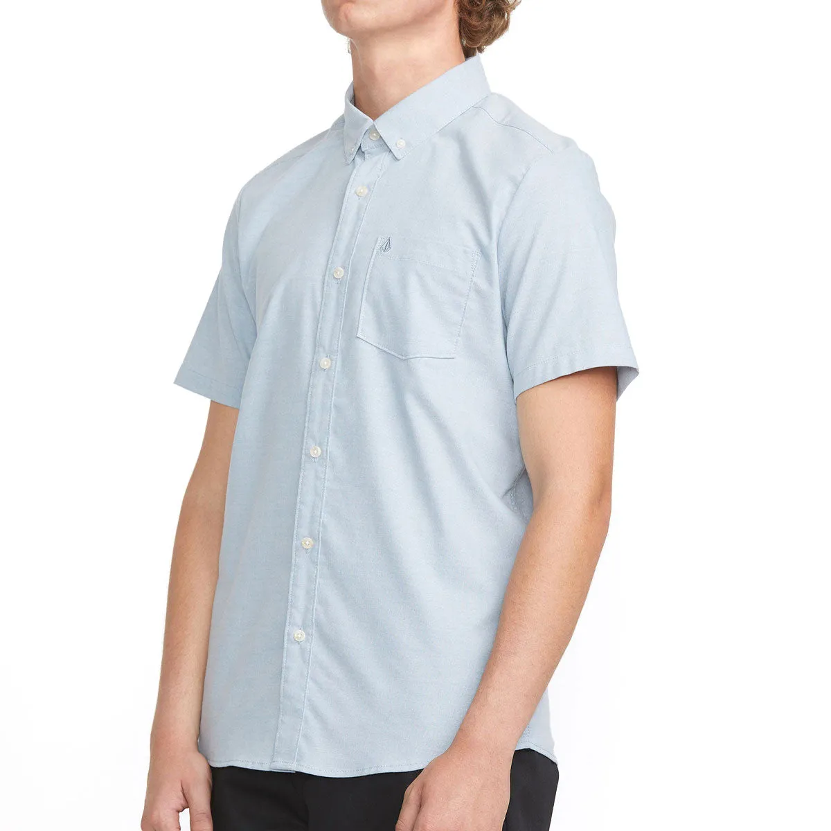 Comfortable Wear Ribbed Trim Volcom Everett Oxford Shirt - Wrecked Indigo 2025