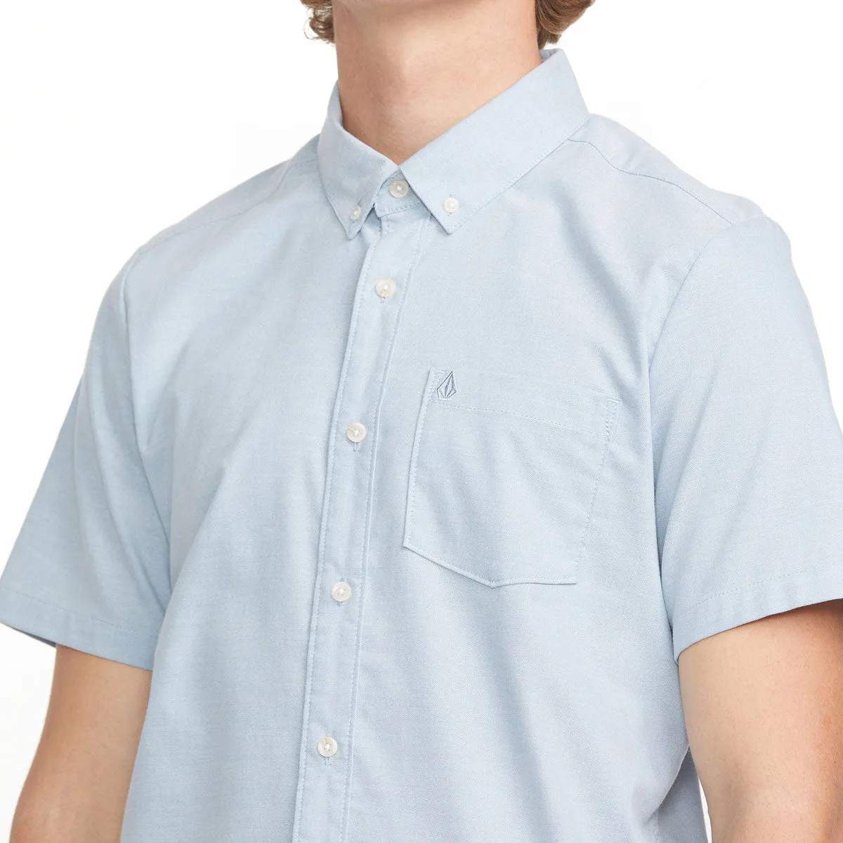 Volcom Everett Oxford Shirt - Wrecked Indigo 2025 Low Profile Pocket Design