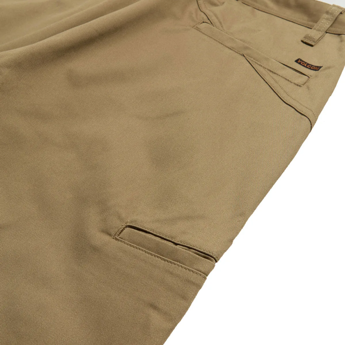Crisp Design Slim Wear Design Volcom Frickin Chino Pants - Dark Khaki