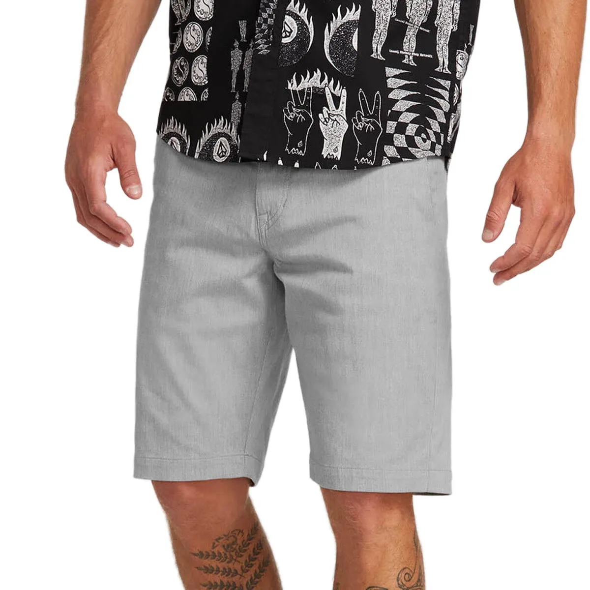 Anti Cling Technology Neat Look Volcom Frickin Modern Stretch 21 Shorts - Grey
