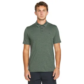 Subtle Print Volcom Hazard Pro Polo Shirt - Light Olive