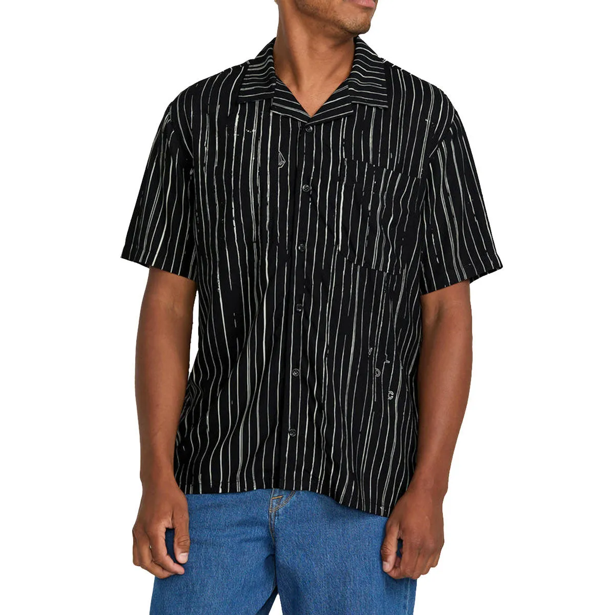 Current Style Recycled Polyester Blend Volcom Mistostone Shirt - Black/White