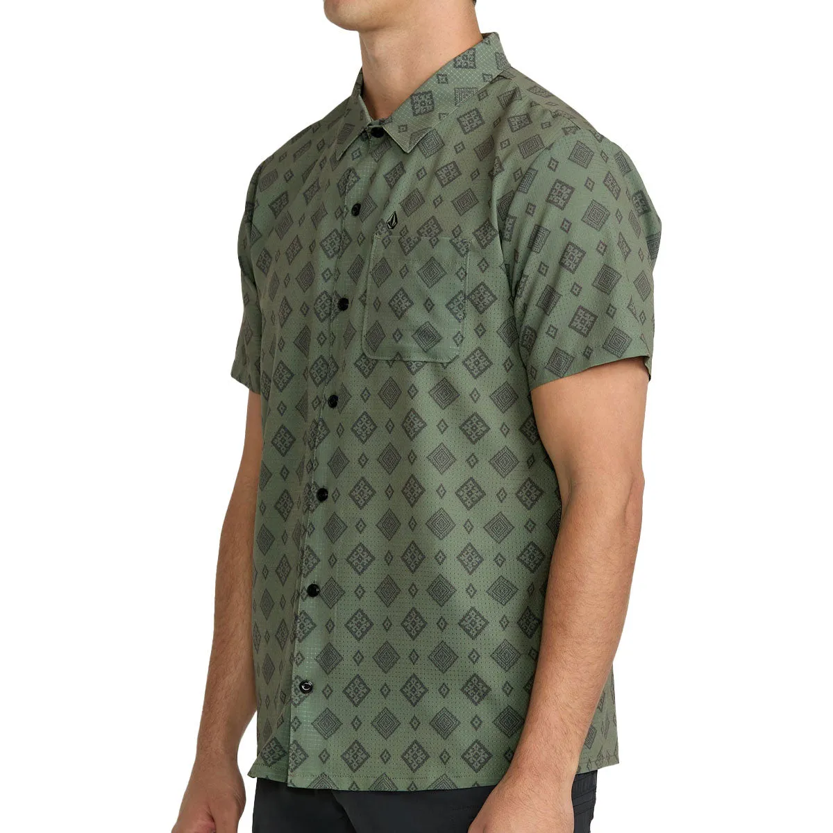 Advanced Moisture Management Roomy Cut Volcom Ridgestone Shirt - Light Olive