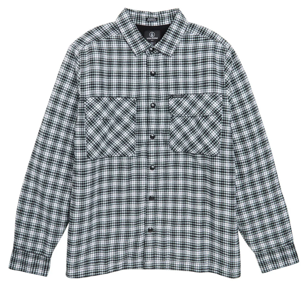Limited Edition Double Needle Hemming Volcom Wilderstone Long Sleeve Shirt - Dirty White