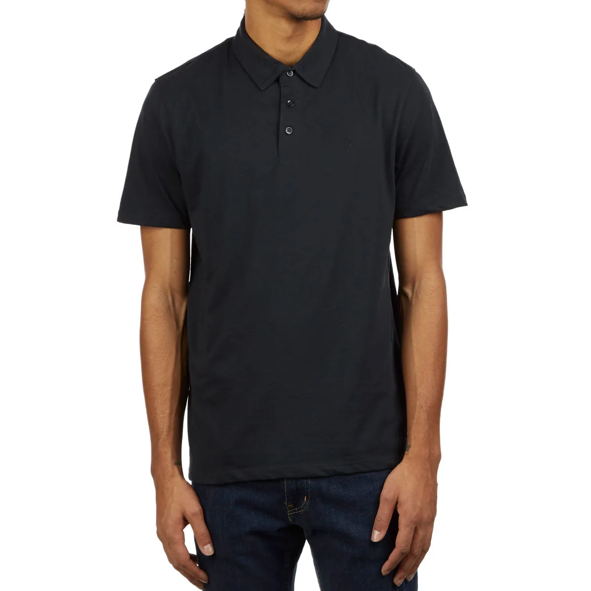 Lightweight Weave Wrinkle-Resistant Volcom Wowzer Polo Shirt - Black