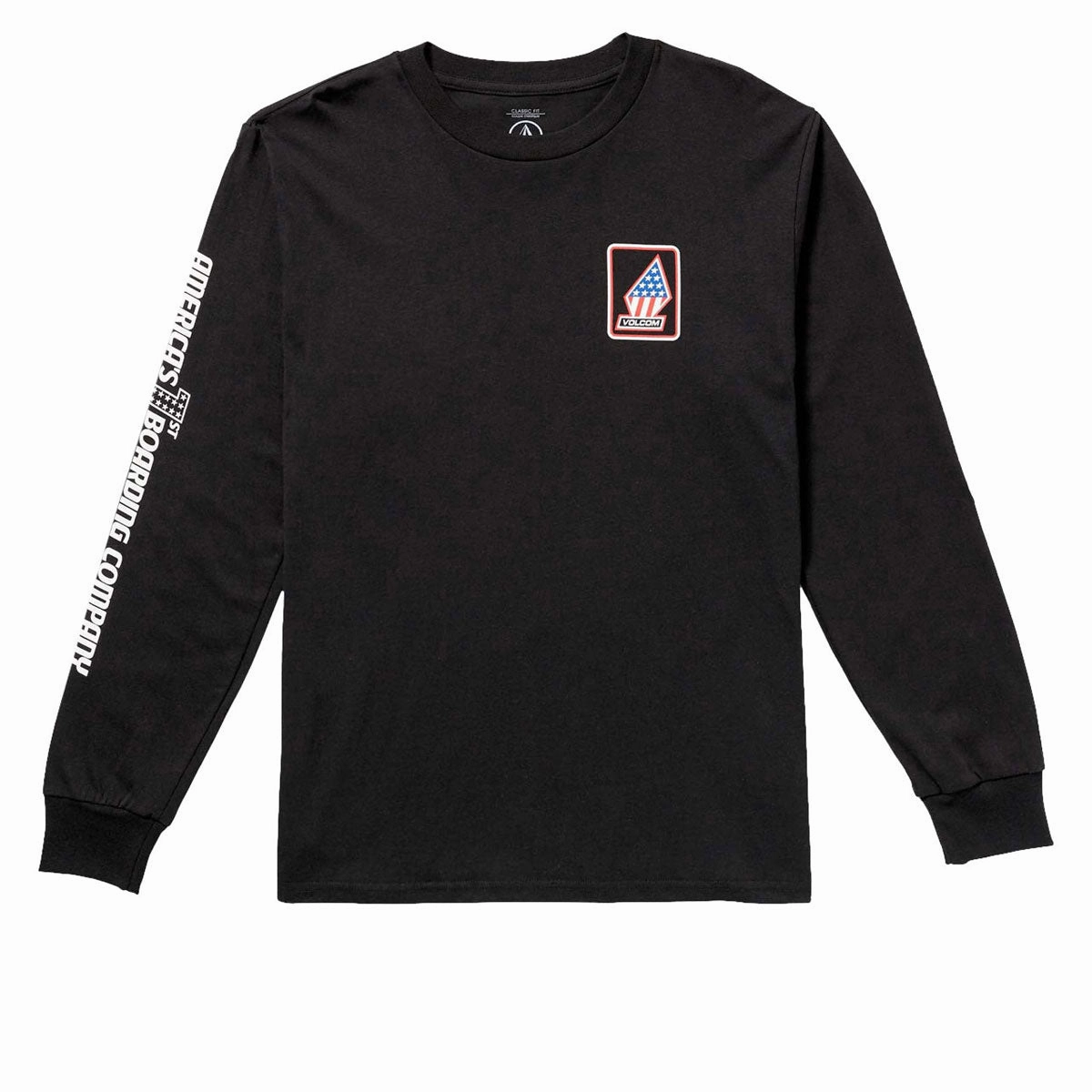 Classic Trend Look Volcom 1st Boarding Co Long Sleeve T-Shirt - Black