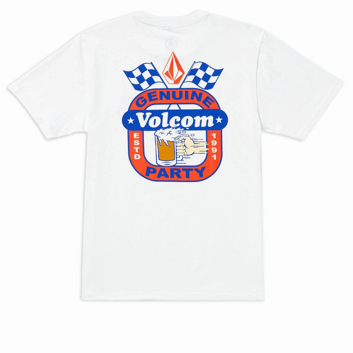 Foam Print Detail Volcom Fifth Gear T-Shirt - White