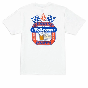 Foam Print Detail Volcom Fifth Gear T-Shirt - White