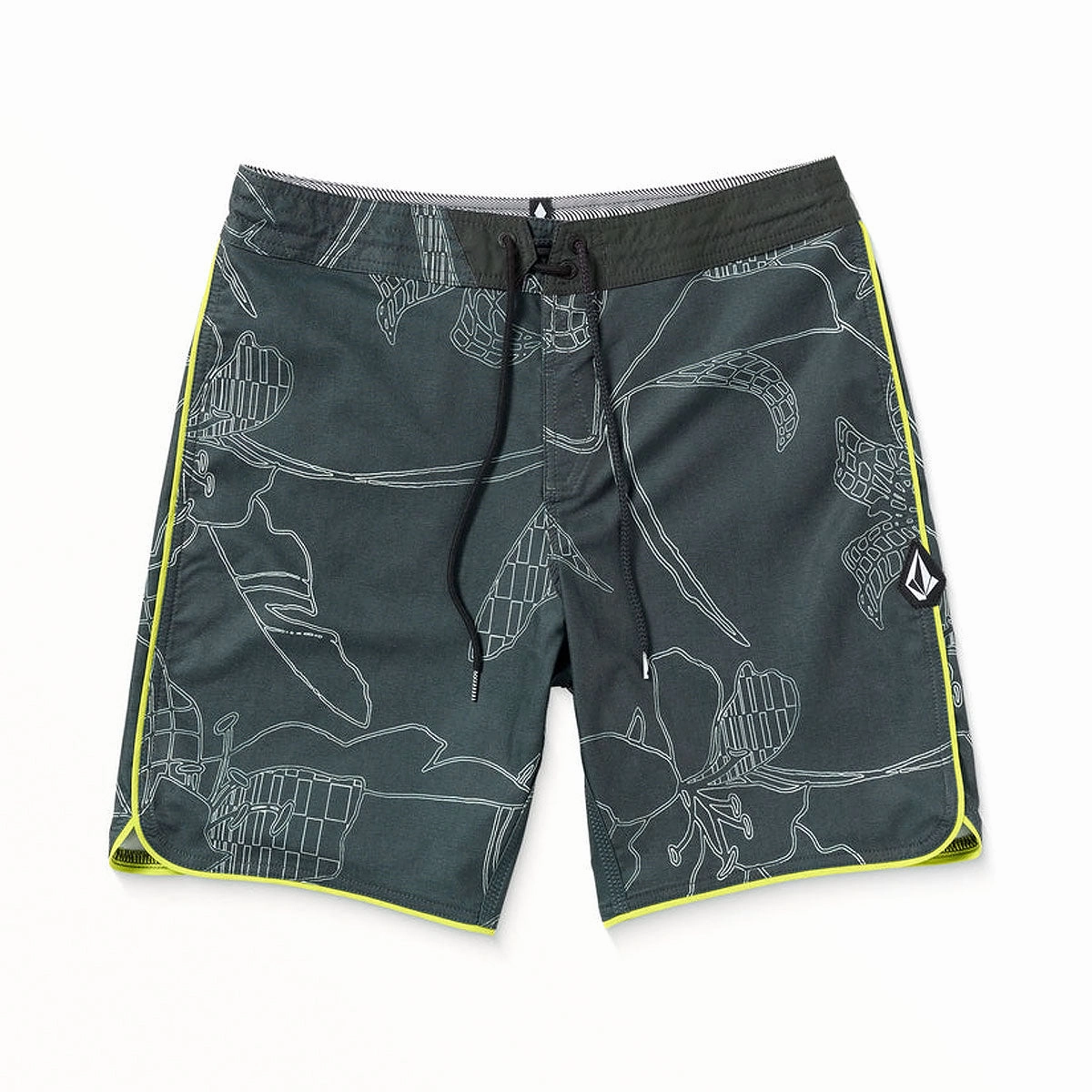 Stay Dry Volcom Mister Fib Scallop Stoney 19 Boardshorts - Stealth