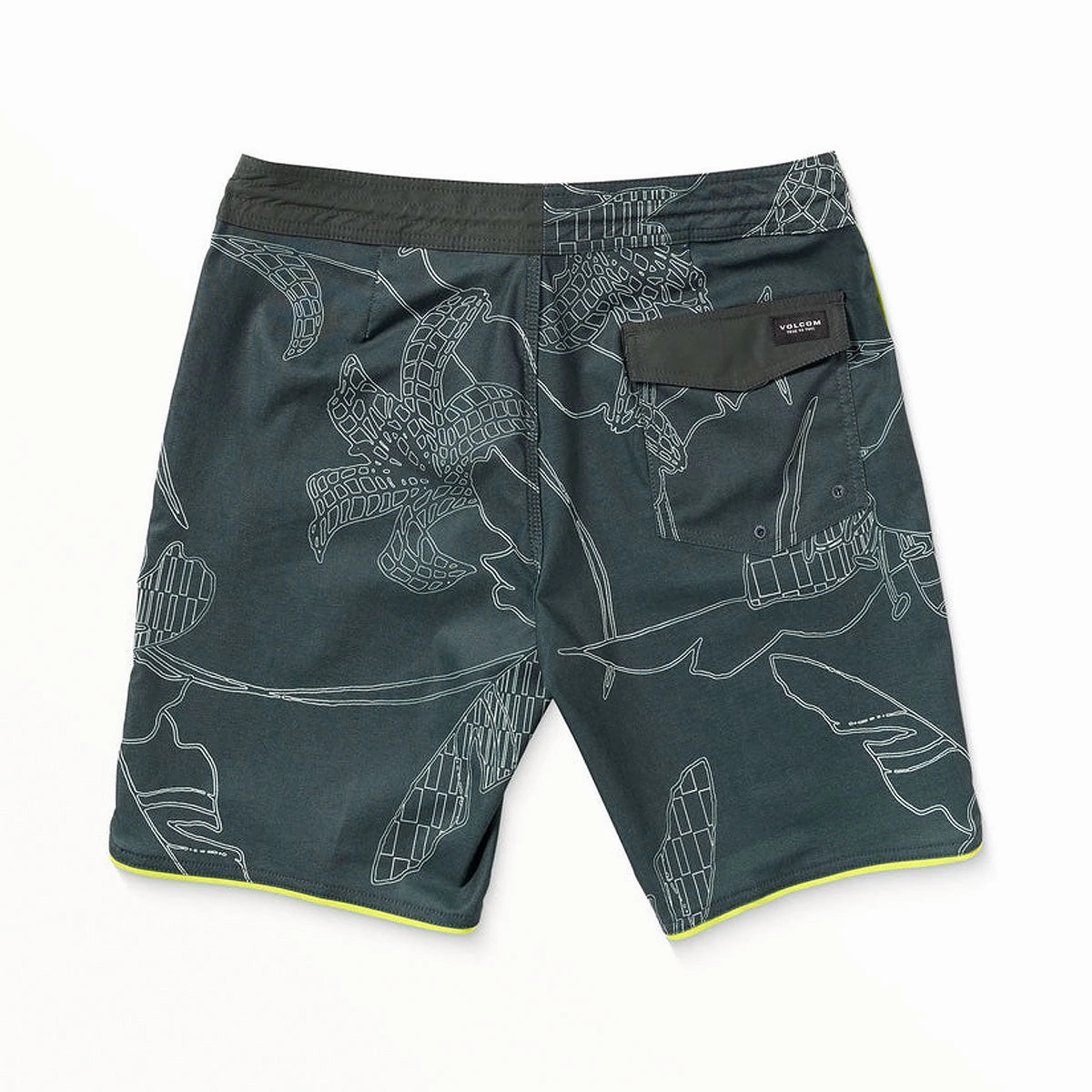 Stretchable Wear Volcom Mister Fib Scallop Stoney 19 Boardshorts - Stealth