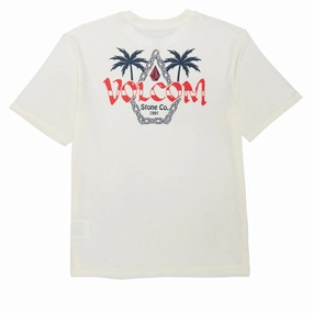 Volcom Palm Punk T-Shirt - Off White Heather RibbedNeckBanding