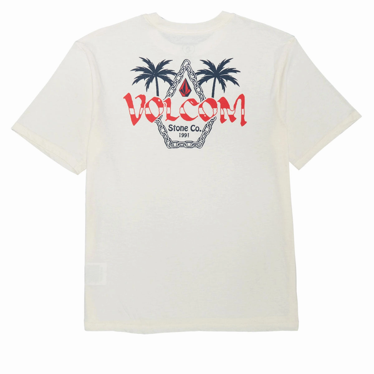 Volcom Palm Punk T-Shirt - Off White Heather RibbedNeckBanding