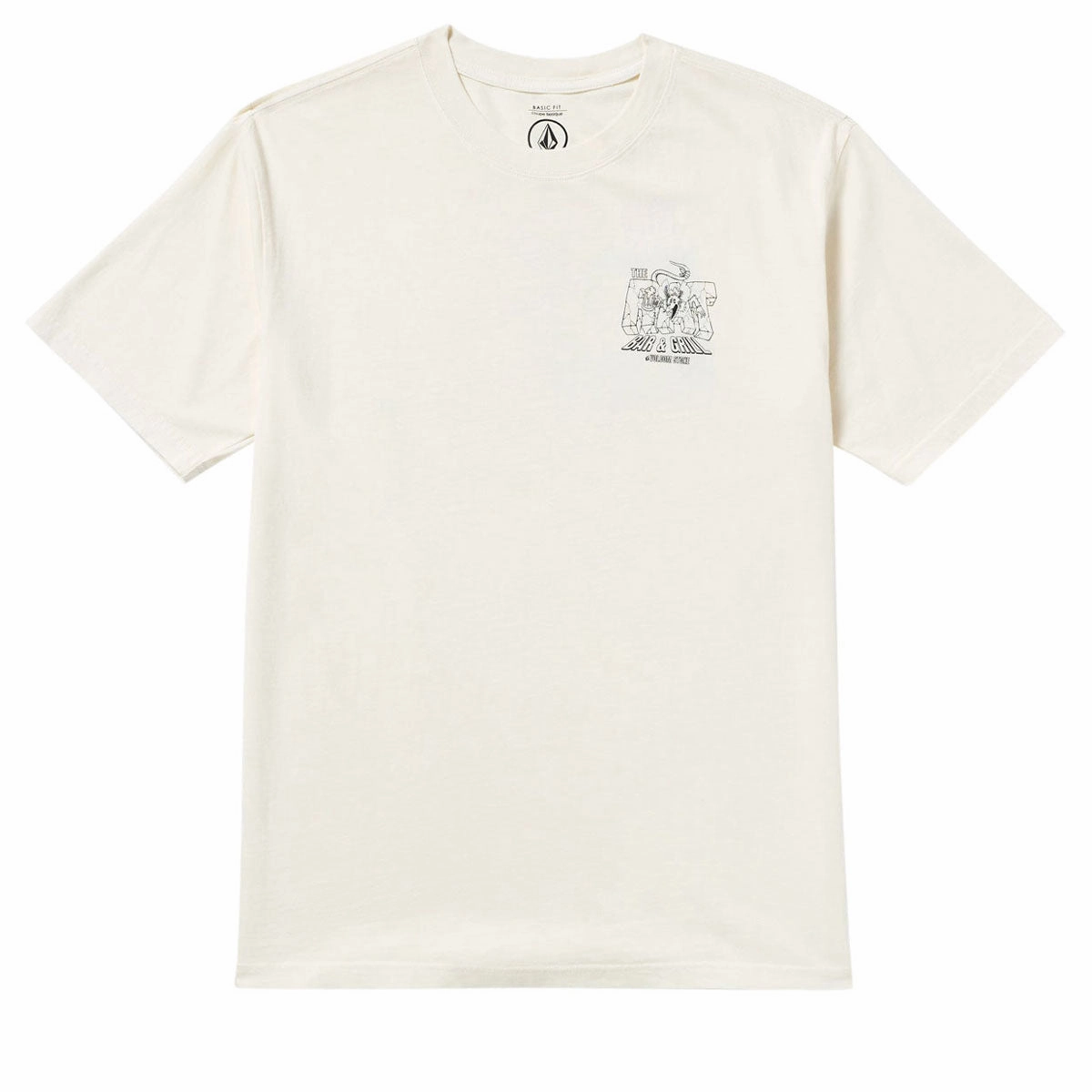 Simple Layer Comfort Wearable Volcom Rat Bar T-Shirt - Off White