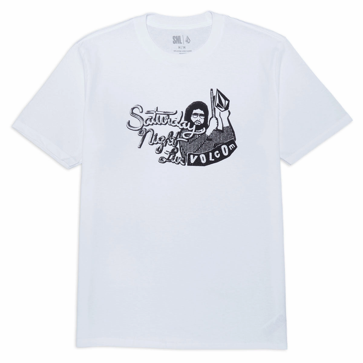 Garment Dyed Technique Volcom SNL50 More Cowbell T-Shirt - White