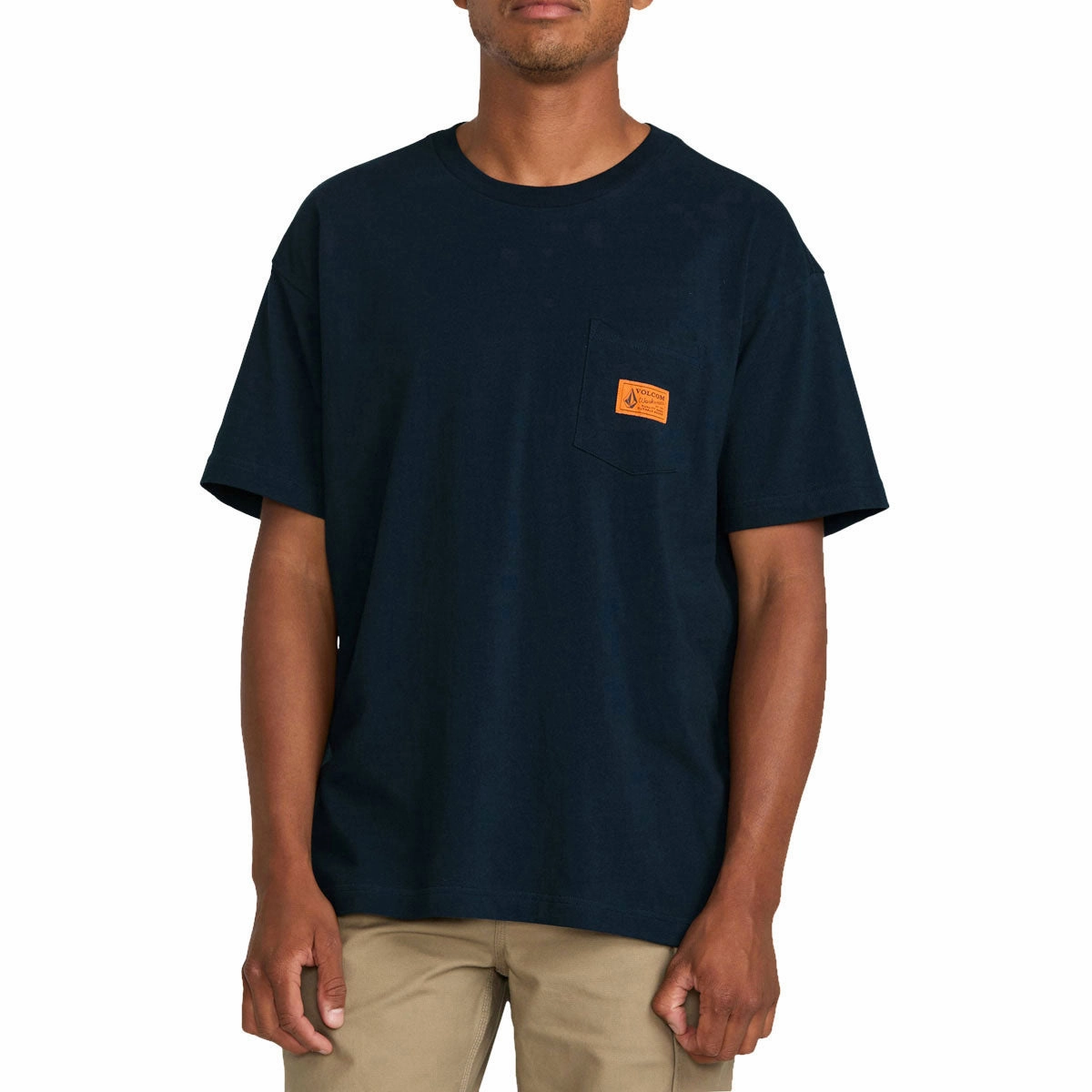 Breathable Look Classic Layer Wear Volcom Workwear Certifico T-Shirt - Navy