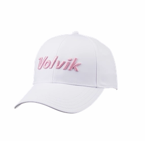 Volvik Ball Cap - White/Pink Flat Cap