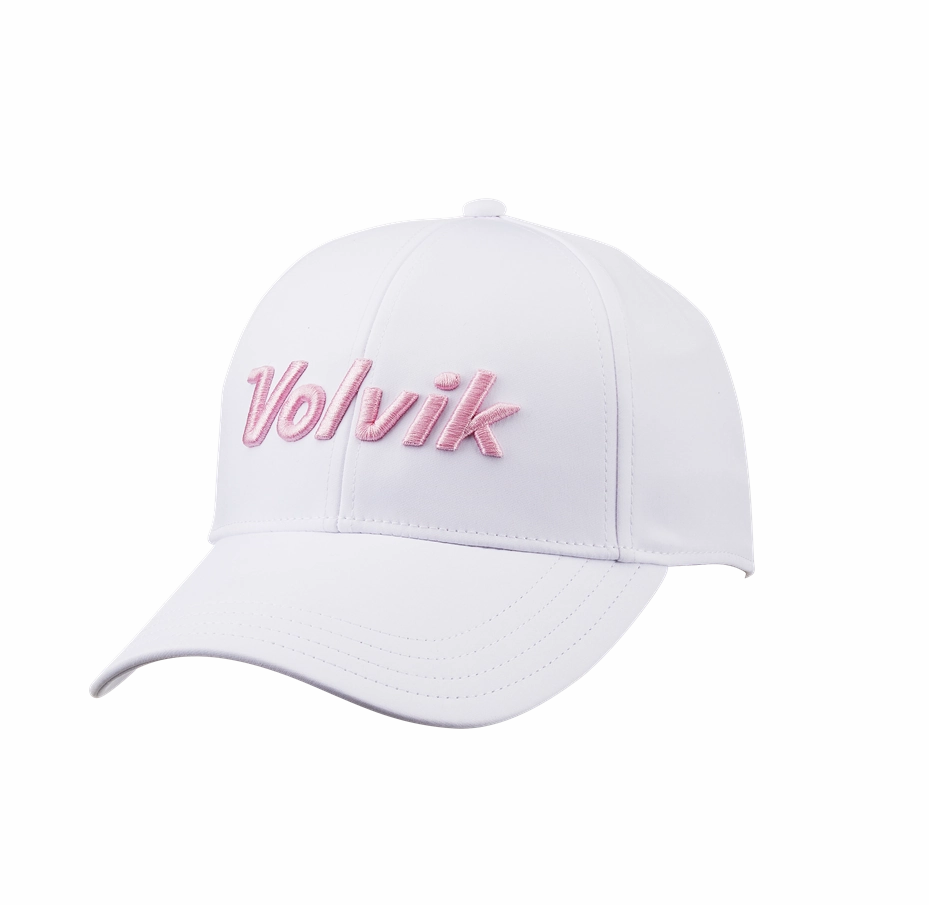 Volvik Ball Cap - White/Pink Flat Cap