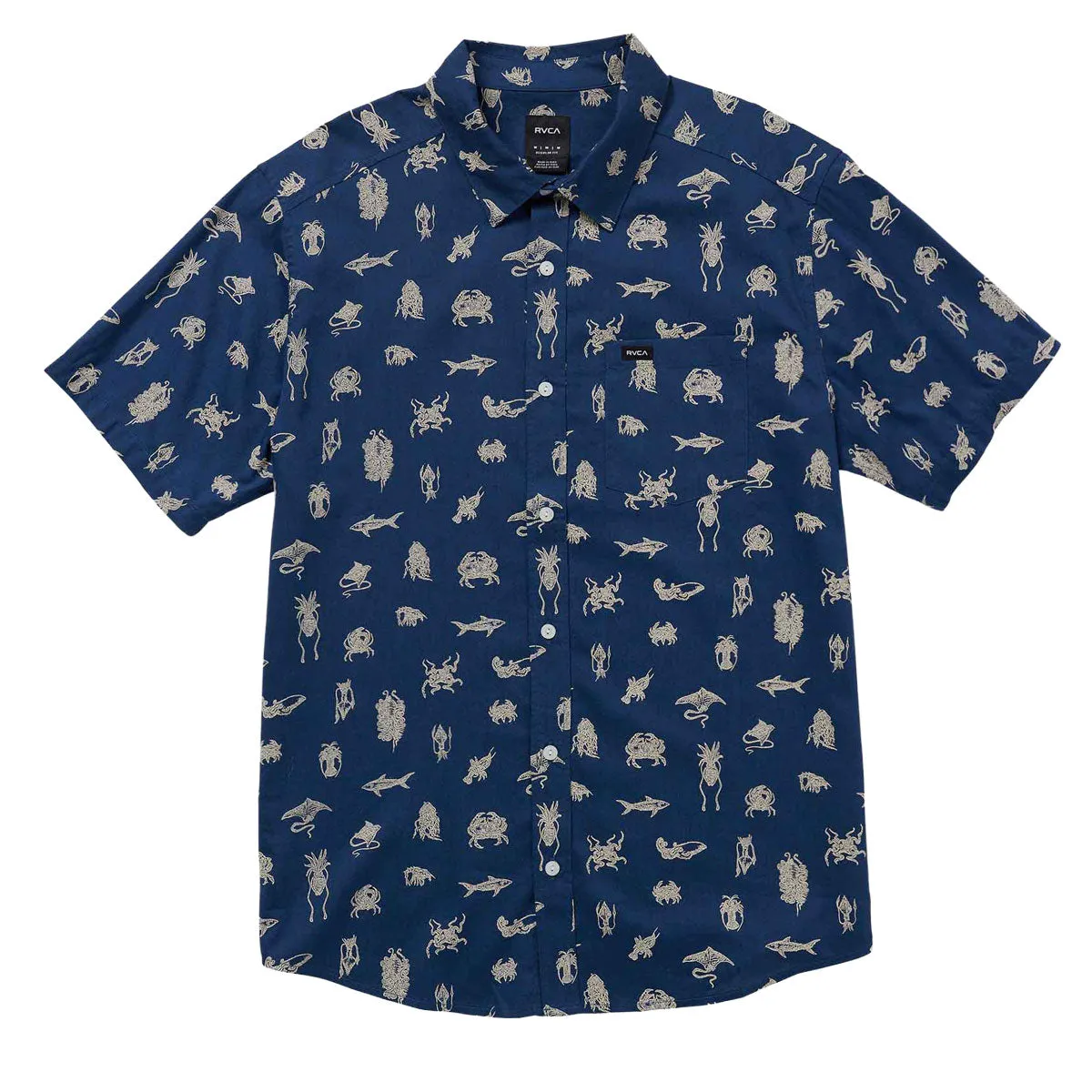 On-The-Go Style Year-Round Favorite RVCA Sea Life Shirt - Royal