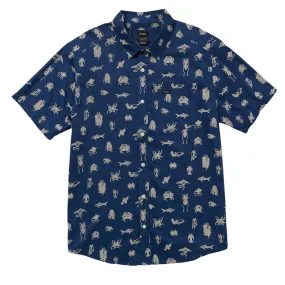 On-The-Go Style Year-Round Favorite RVCA Sea Life Shirt - Royal