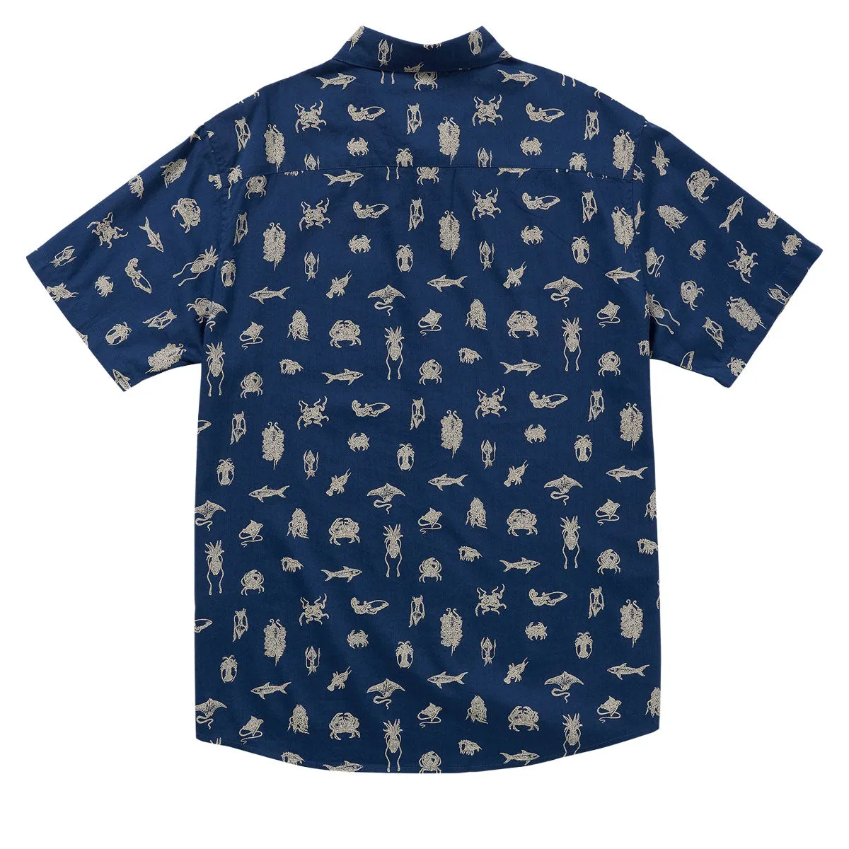 Sheer Panel No Slip Shoulder Grips RVCA Sea Life Shirt - Royal
