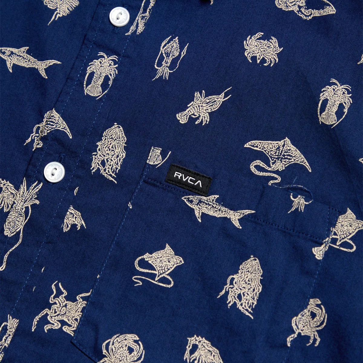 Anti Static Treatment RVCA Sea Life Shirt - Royal