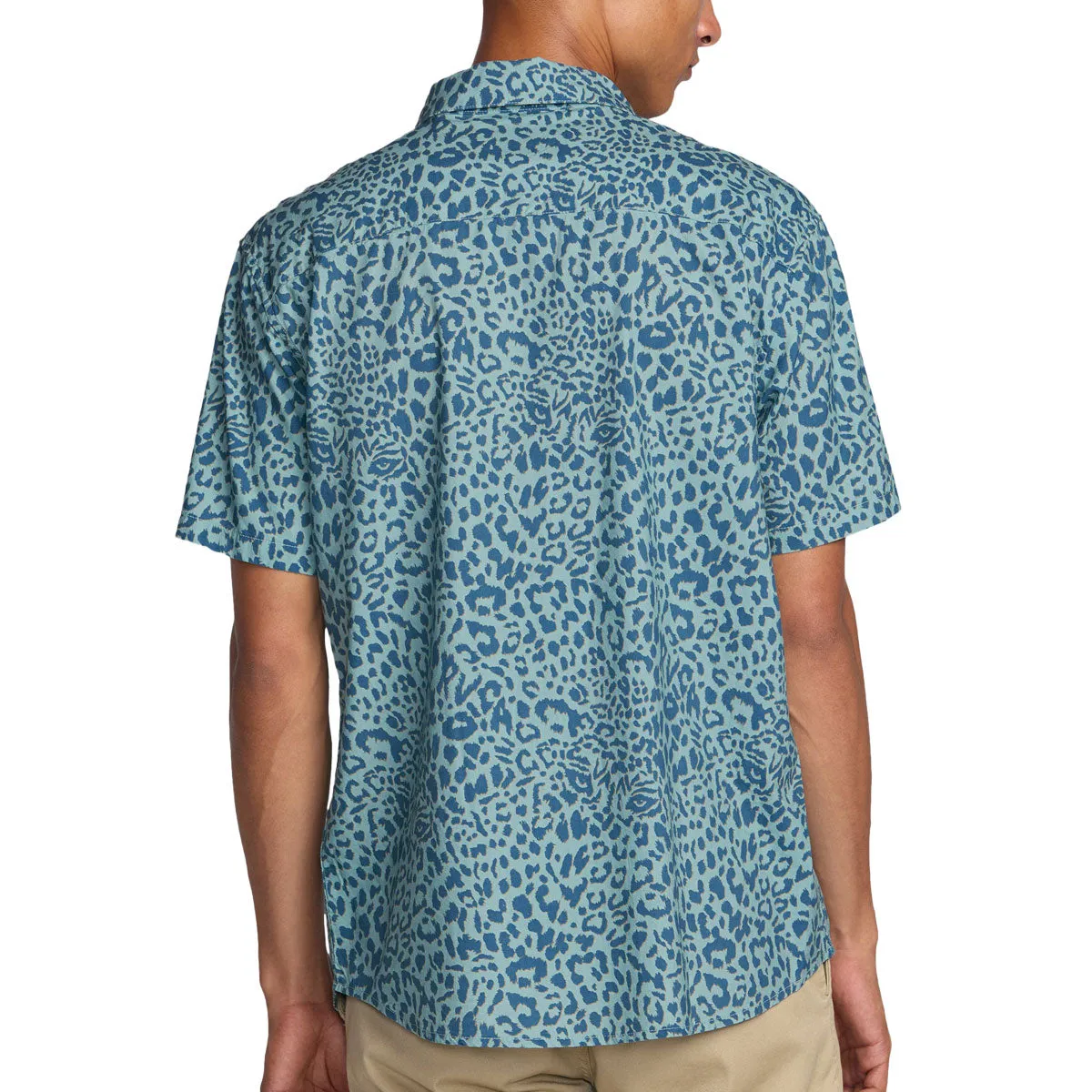 RVCA Anytime Shirt - Blue Haze Bold Pattern Thermal Regulation Fabric